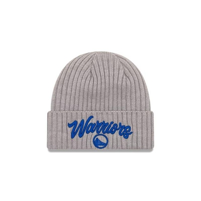 Golden State Warriors Gorra | New Era NBA Draft Cuff Knit Beanie Mexico - Grises